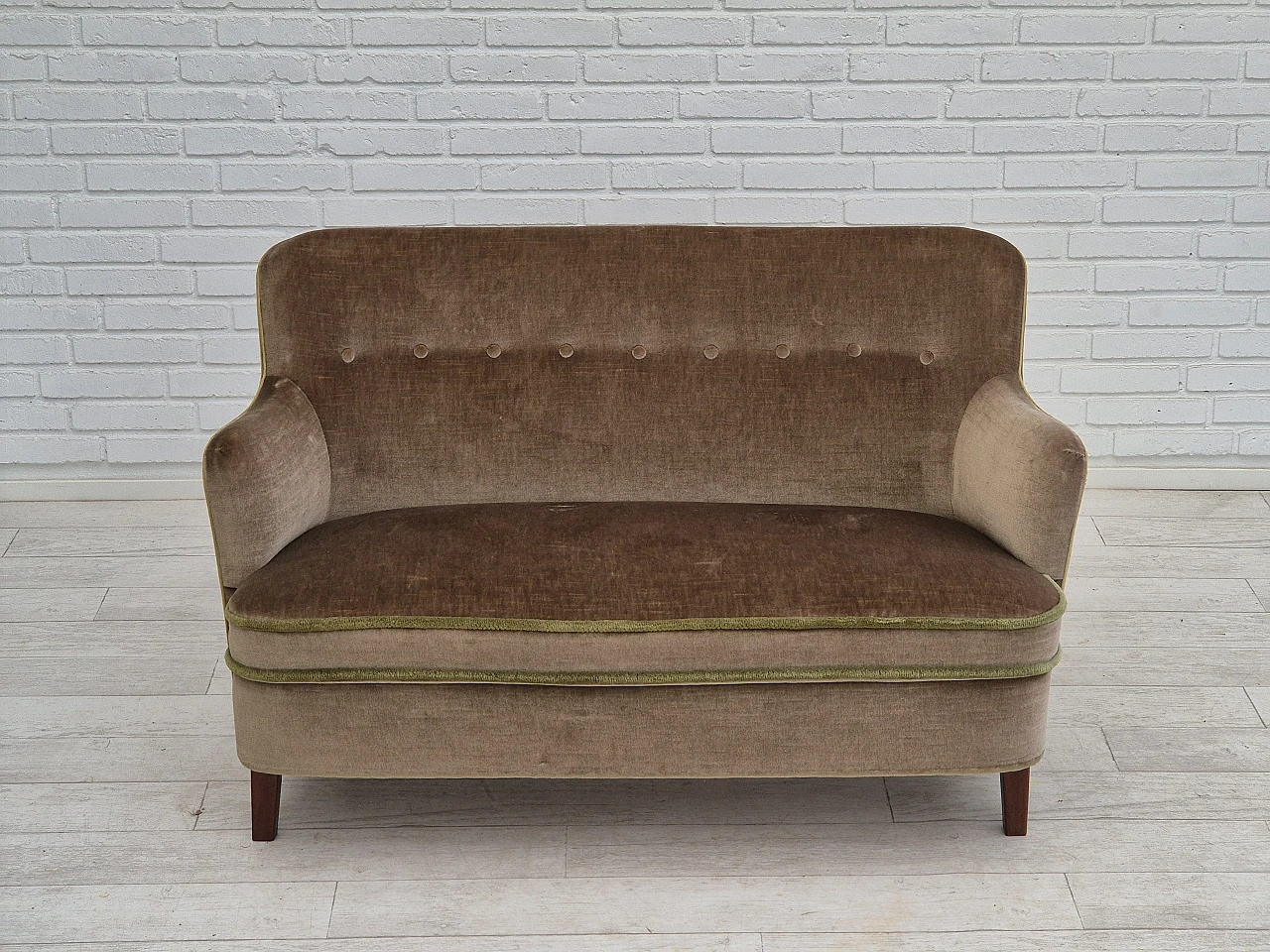 Danish two-seater velvet sofa, 1960s 2