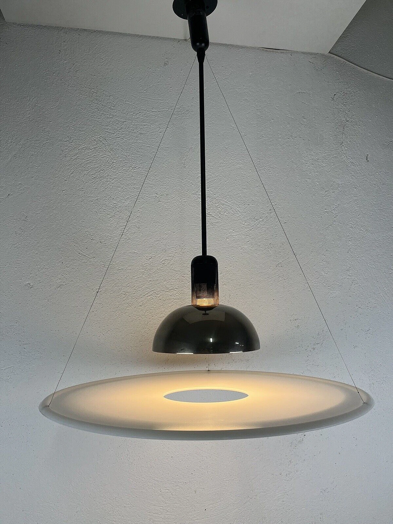 Frisbi chandelier by Achille Castiglioni for Flos, 1970s 2