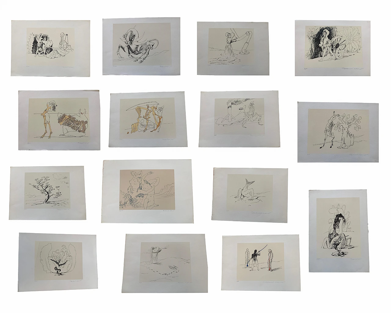 15 Lithographies by Marcel Jean with Surrealist compositions, 1960s 16