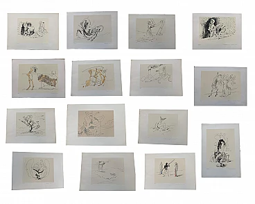 15 Lithographies by Marcel Jean with Surrealist compositions, 1960s