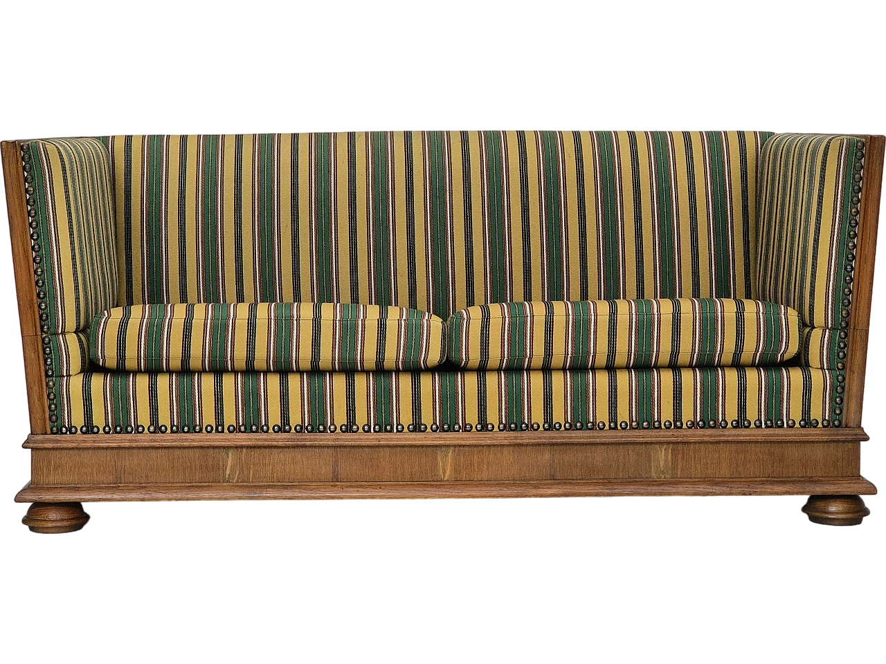 Danish wool and oak sofa with reclining armrests, 1960s 23