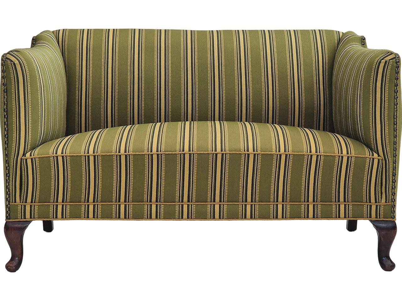 Danish two-seater ash and green wool sofa, 1960s 21