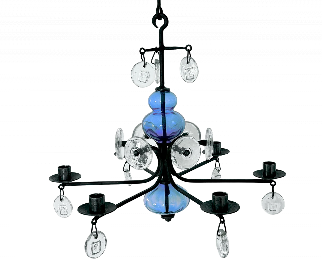 Chandelier by Erik Höglund for Boda Sweden, 1960s 10