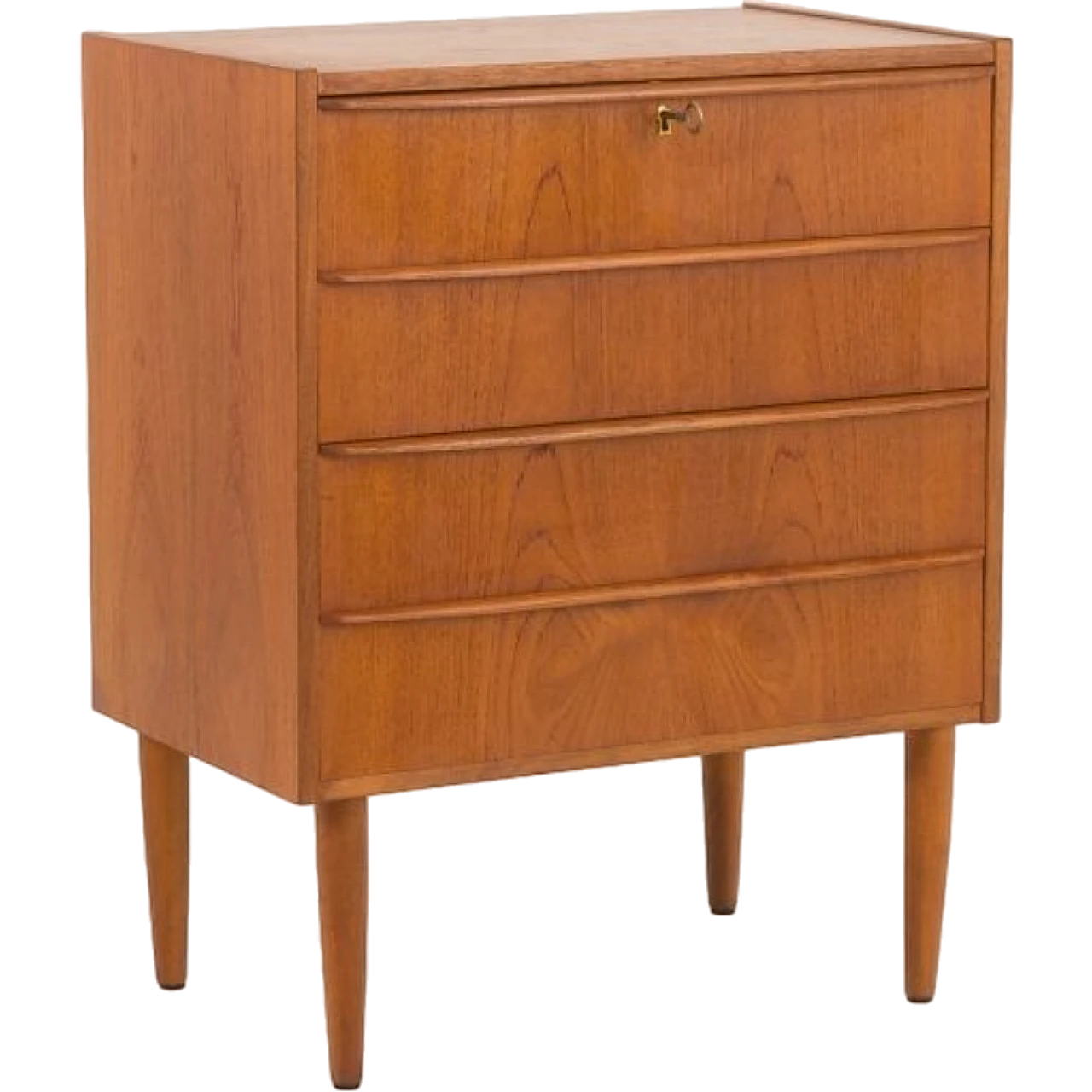 Danish four-drawer teak dresser, 1960s 14