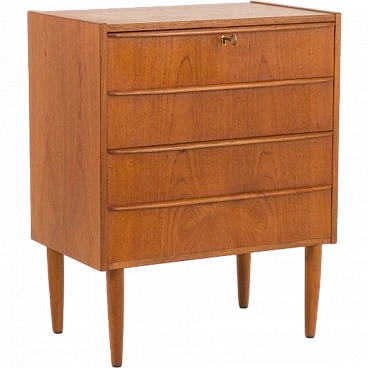 Danish four-drawer teak dresser, 1960s