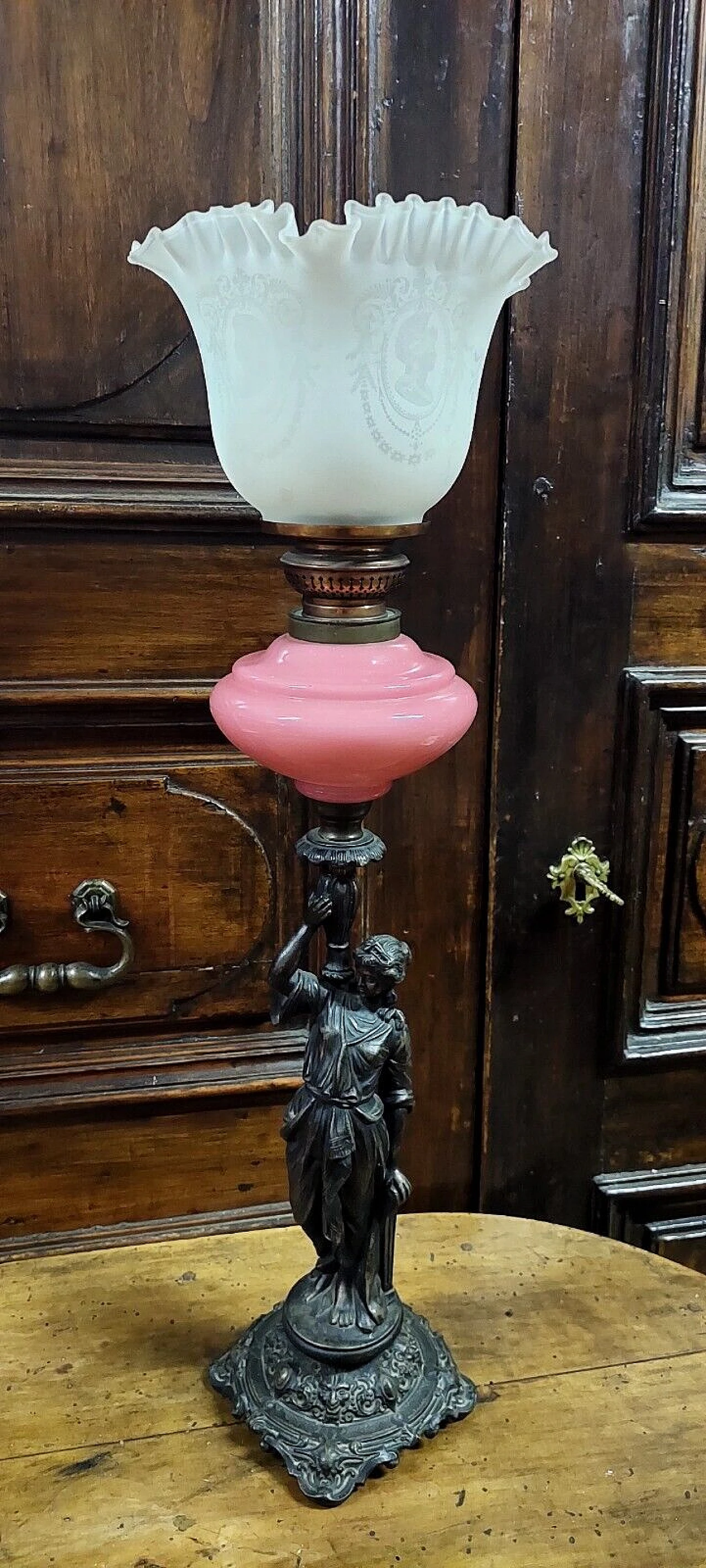 Antimony oil table lamp, 19th century 10