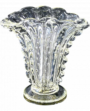 Blown Murano glass vase by Barovier, 1940s