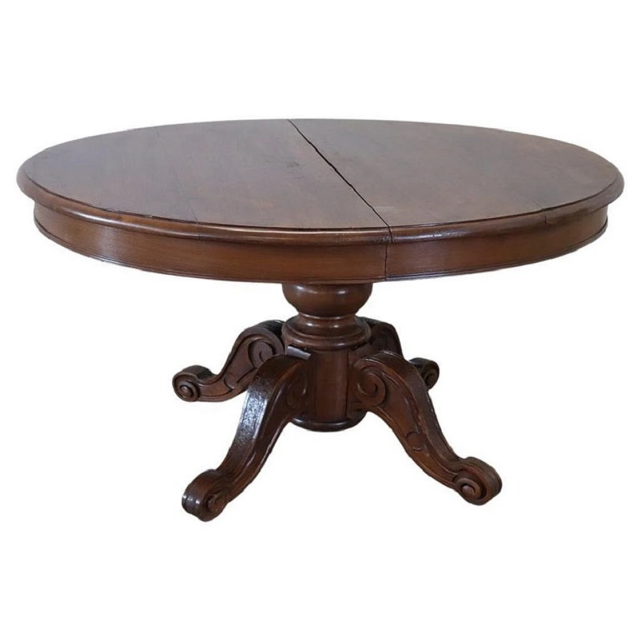 Walnut extensible oval dining table, 19th century 1