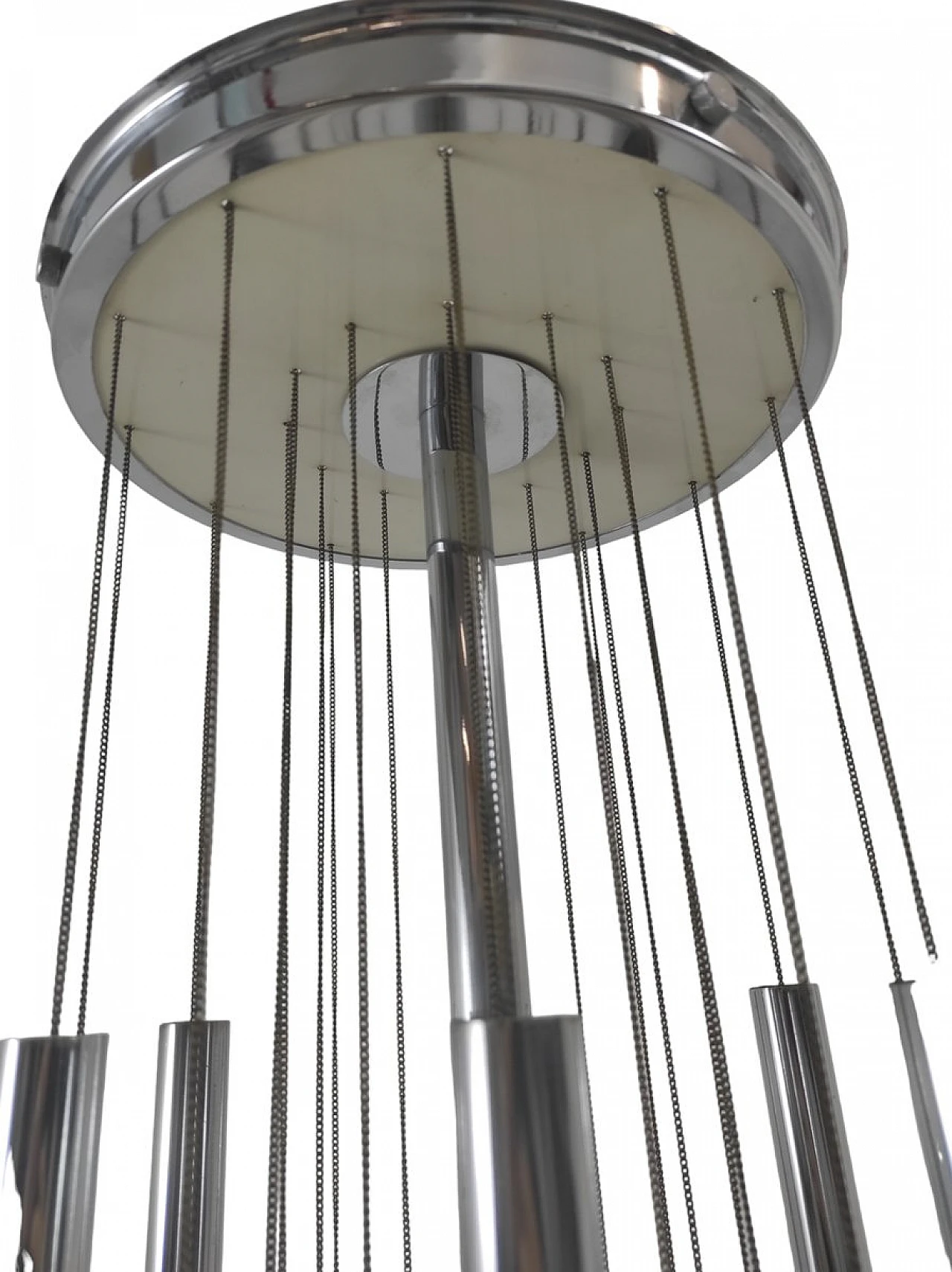 24-Light chandelier in metal & crystal attributed to Sciolari, 1970s 2