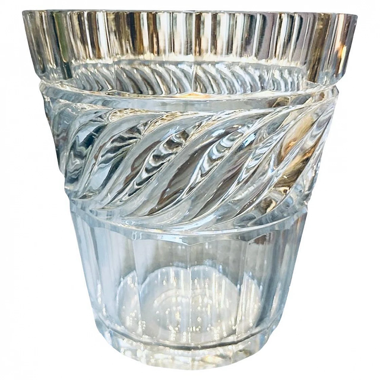 Wine cooler in crystal in the style of Baccarat, 1970s 1