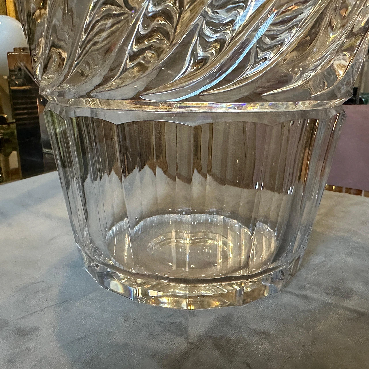 Wine cooler in crystal in the style of Baccarat, 1970s 2