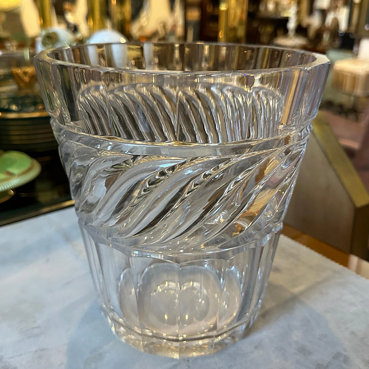 Wine cooler in crystal in the style of Baccarat, 1970s 4