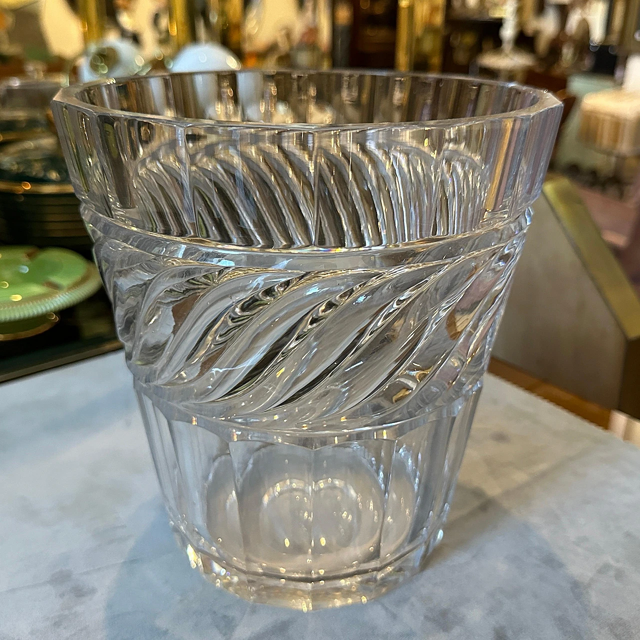 Wine cooler in crystal in the style of Baccarat, 1970s 7