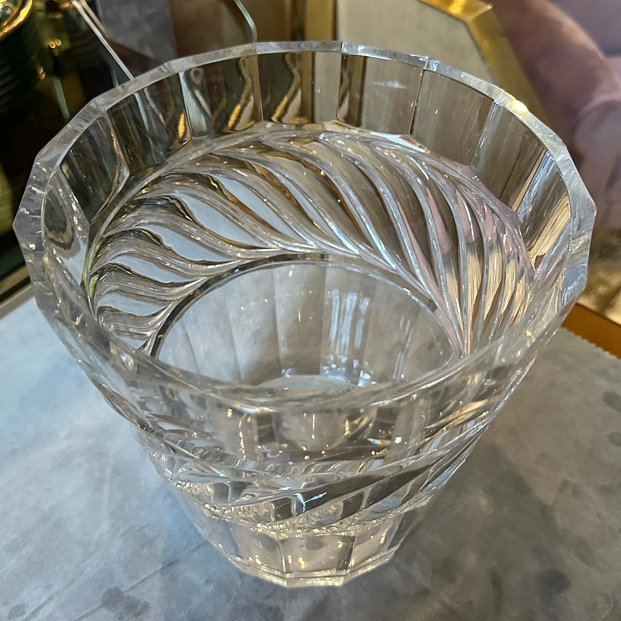 Wine cooler in crystal in the style of Baccarat, 1970s 8