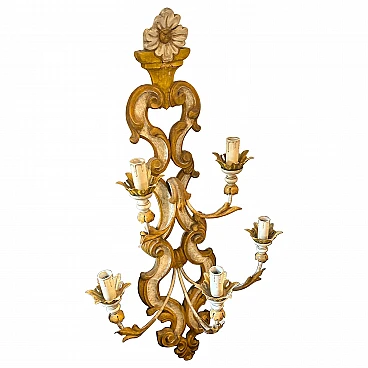 Baroque style applique in laquered wood and iron by Palladio, 1970s