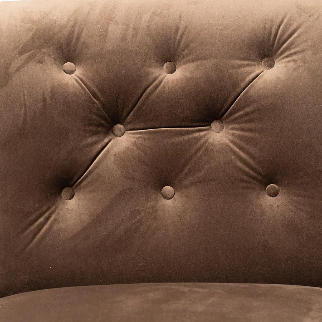 Brown velvet four-seater modular sofa, 1970s 6