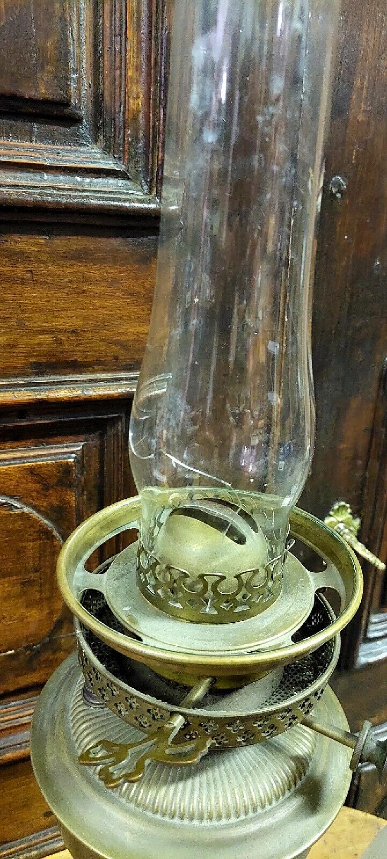 Brass oil table lamp, 19th century 2