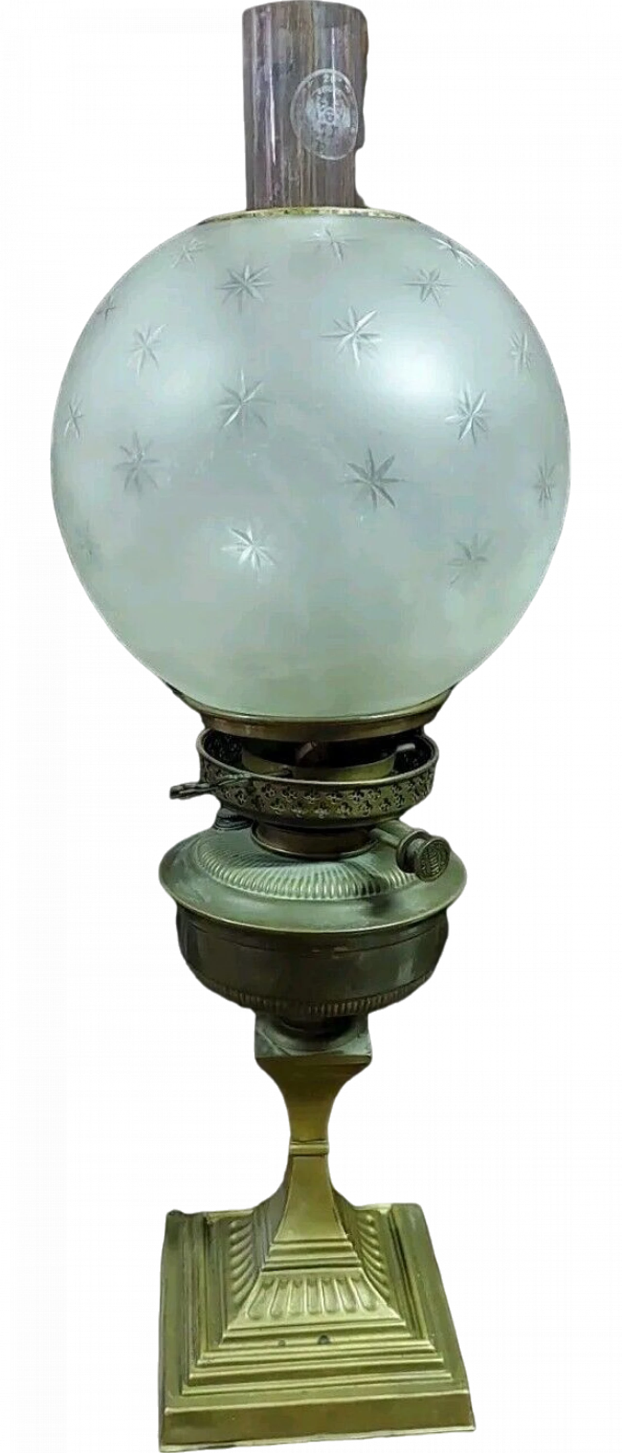 Brass oil table lamp, 19th century 12