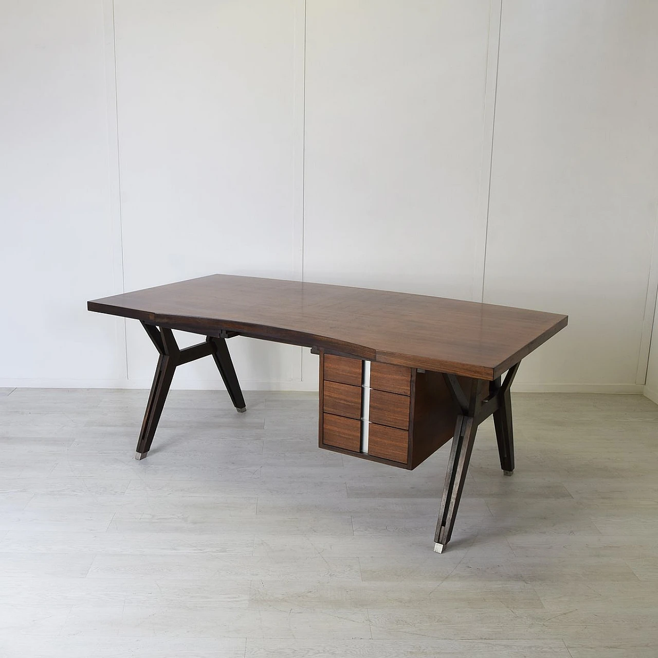 Tolomeo desk in teak by Ico & Luisa Parisi for MiM Roma, 1950s 9