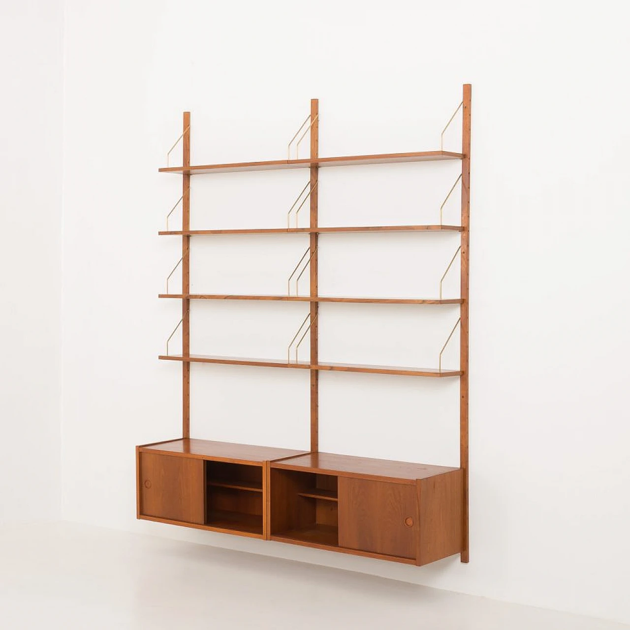 Teak two-bay bookcase in the style of Poul Cadovius, 1960s 6