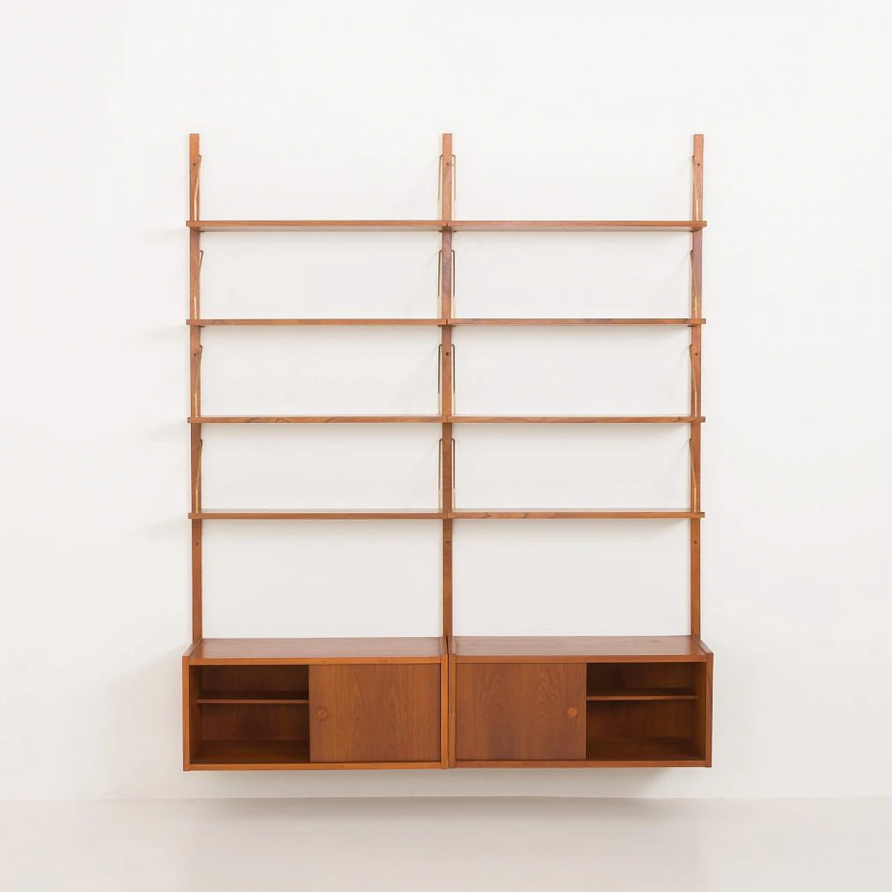 Teak two-bay bookcase in the style of Poul Cadovius, 1960s 8