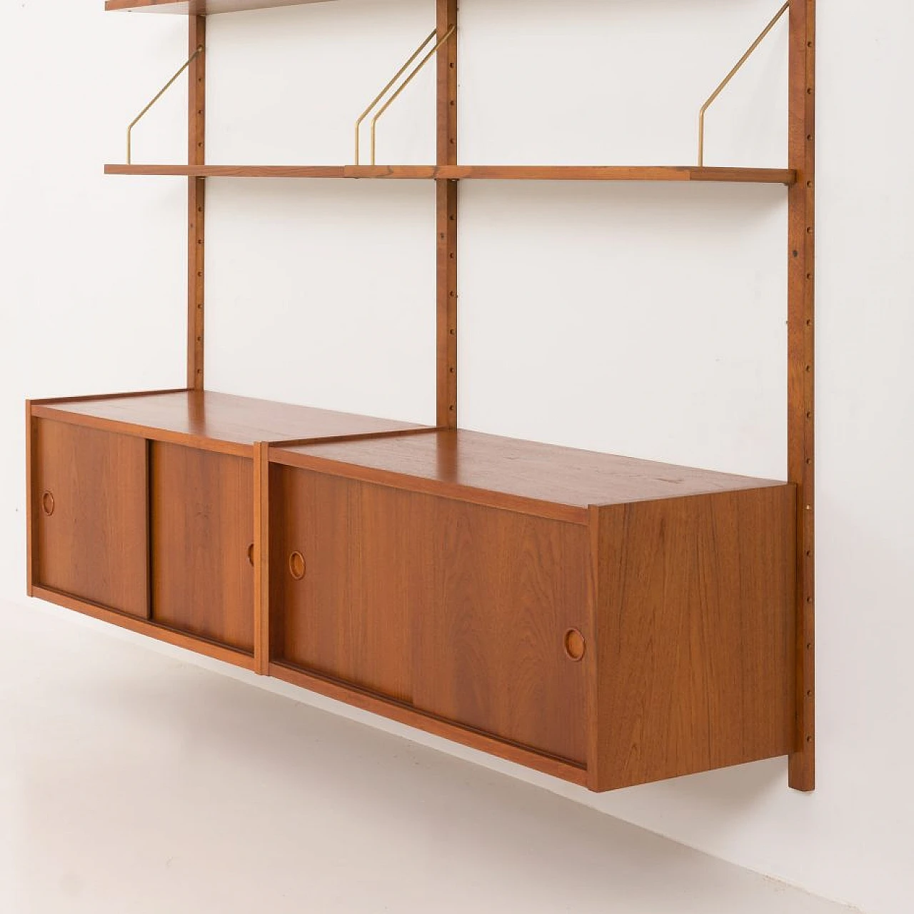 Teak two-bay bookcase in the style of Poul Cadovius, 1960s 13