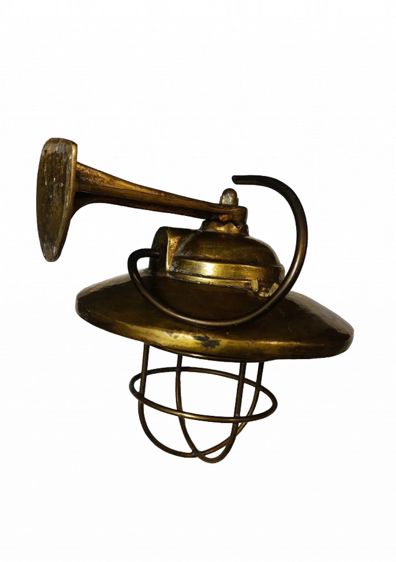 Brass naval wall lamp, 1940s 4