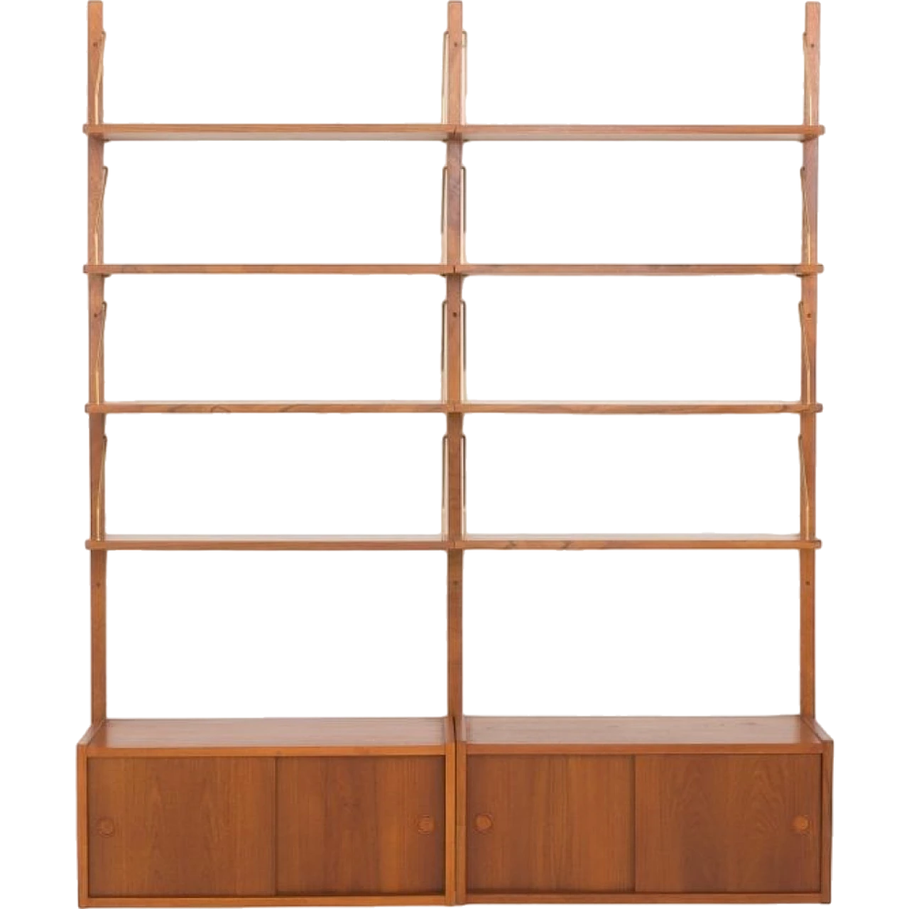 Teak two-bay bookcase in the style of Poul Cadovius, 1960s 18