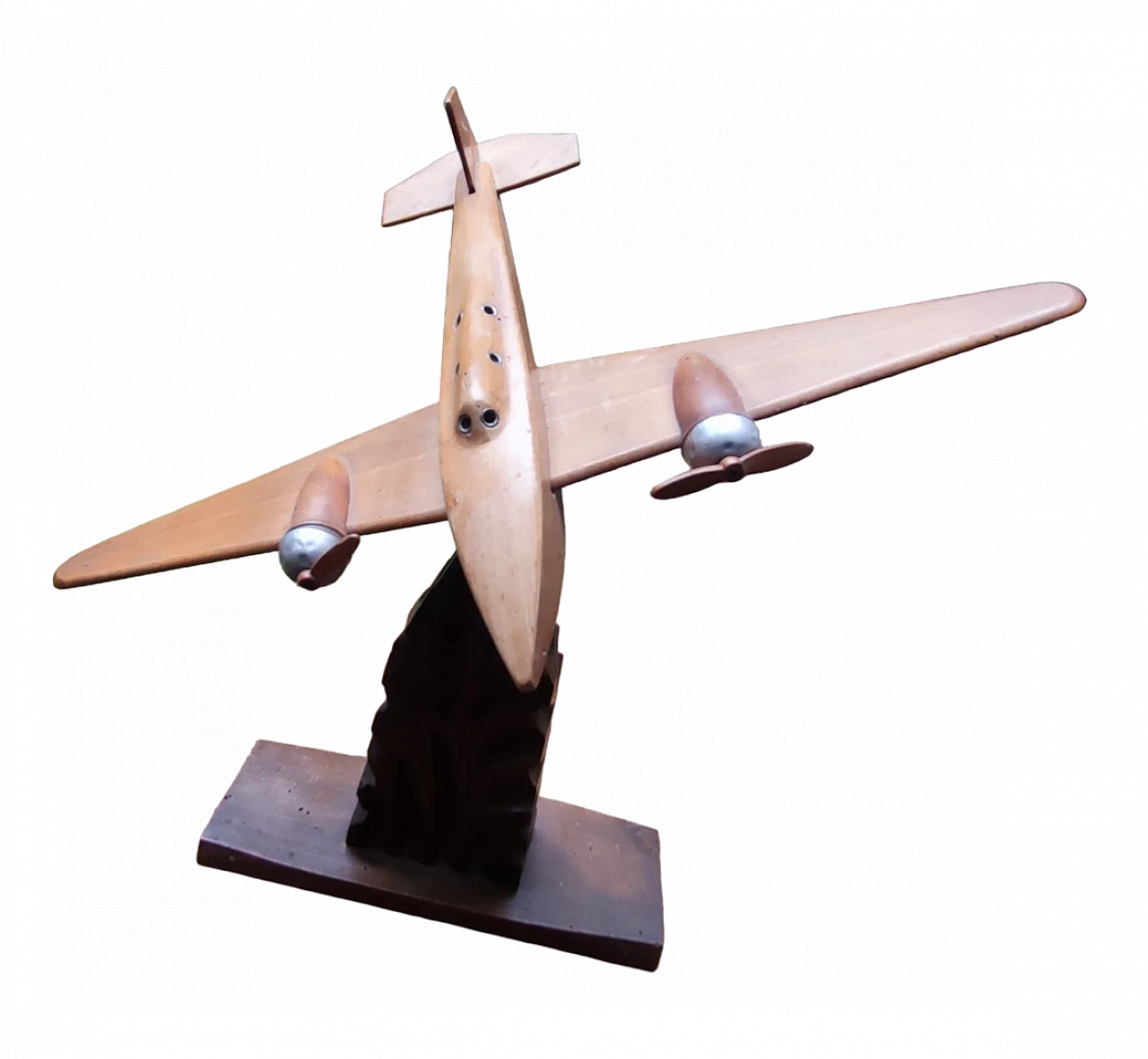 Scultura Art Déco di aereo in legno, anni '40 10