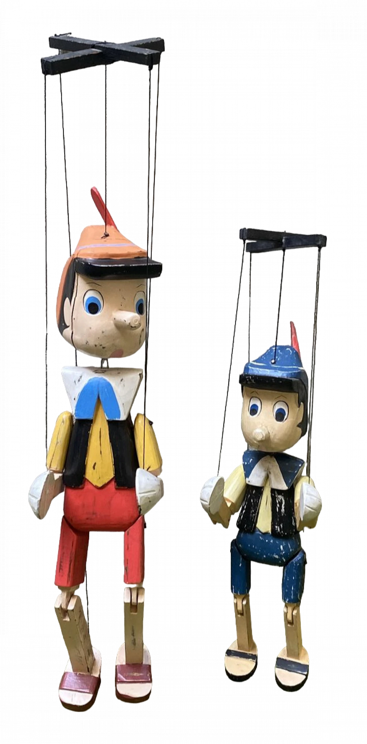 Coppia di marionette in legno, anni '50 13