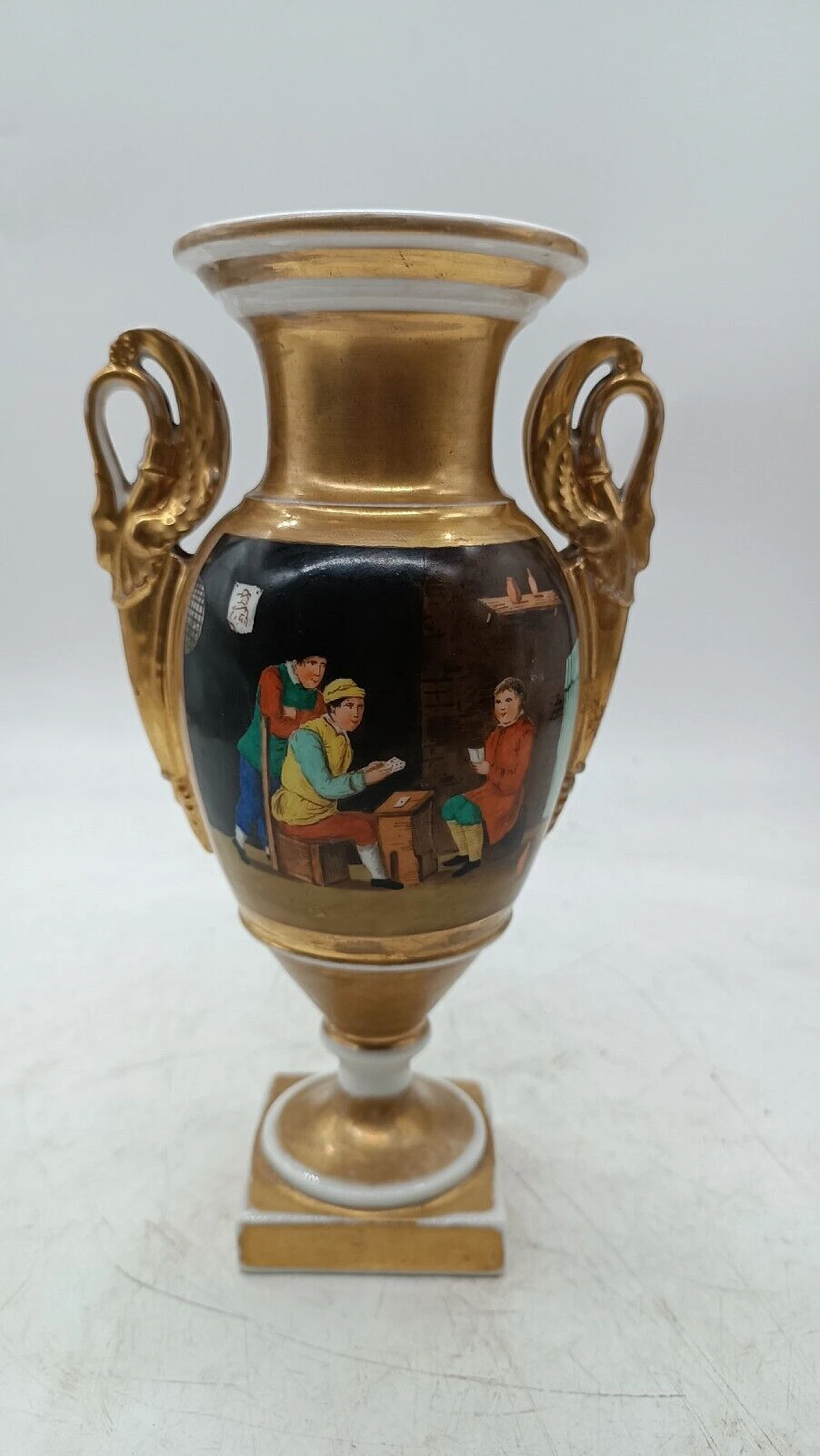 Empire painted porcelain vase, 19th century 6