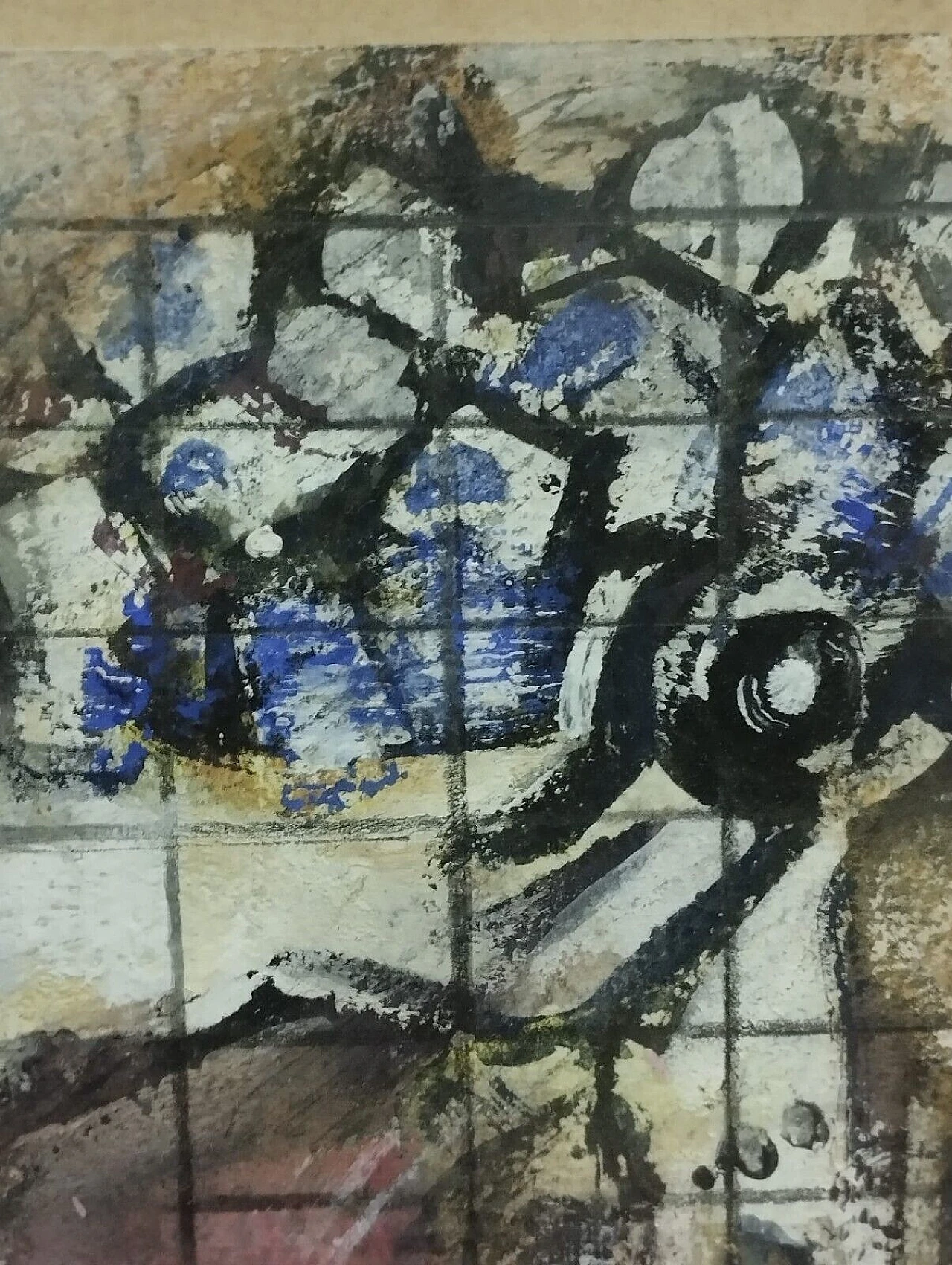 Abstract painting, mixed media on paper, 1969 3