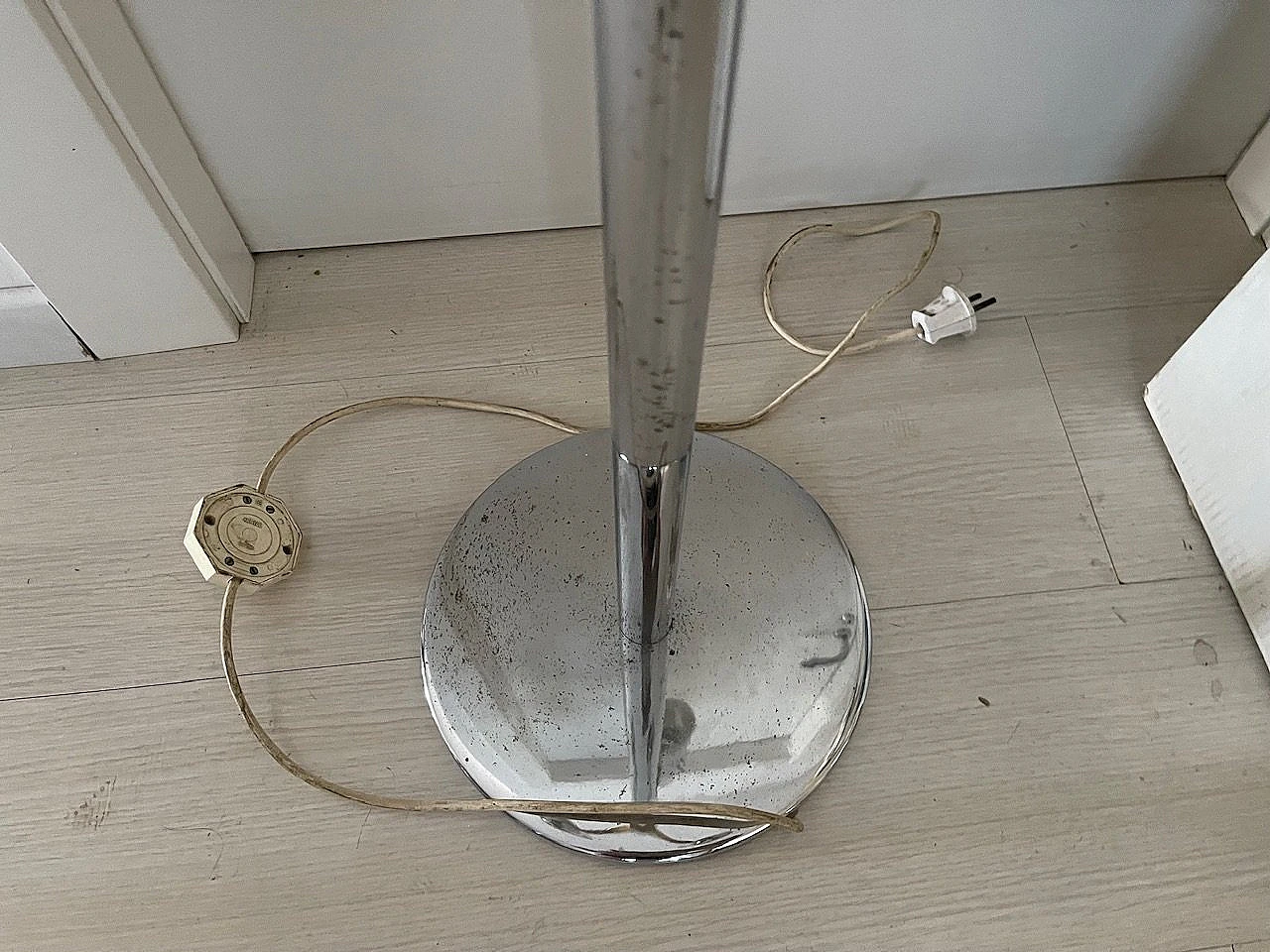 Chrome and Murano glass floor lamp by Mazzega, 1970s 8