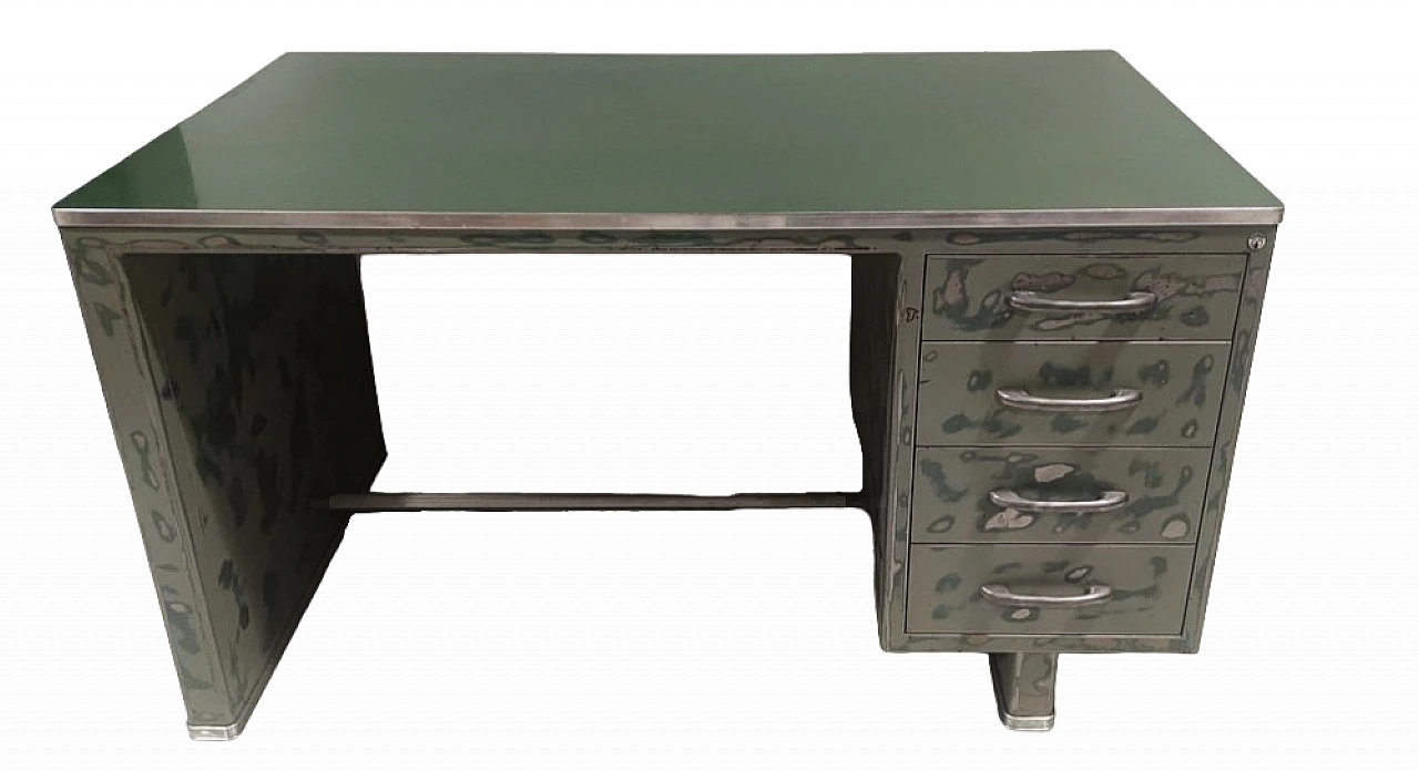 Iron desk with formica top, 1960s 7