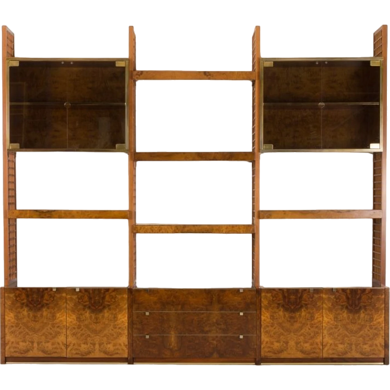 Walnut-root bookcase by G. Gorgoni for Fratelli Turi, 1970s 39