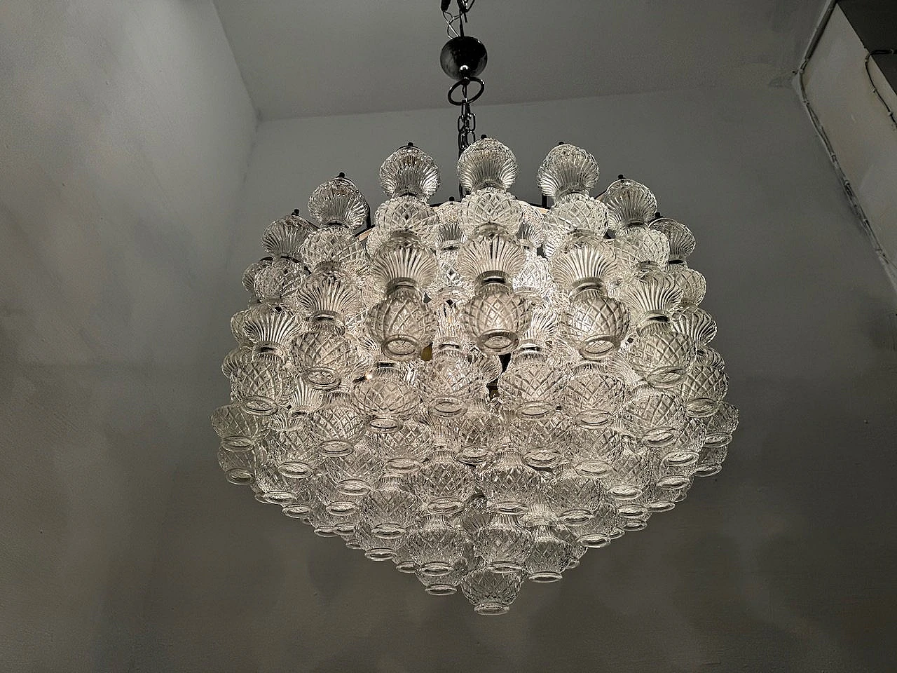 Murano glass chandelier by Flavio Poli for Seguso, 1960s 13