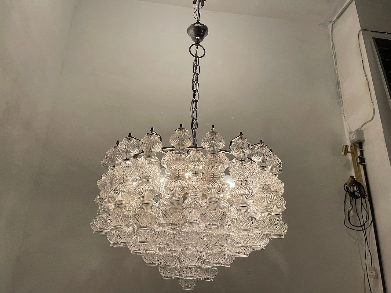 Murano glass chandelier by Flavio Poli for Seguso, 1960s 14