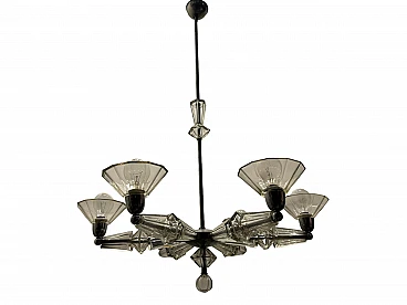 Art Deco Murano glass chandelier, 1940s