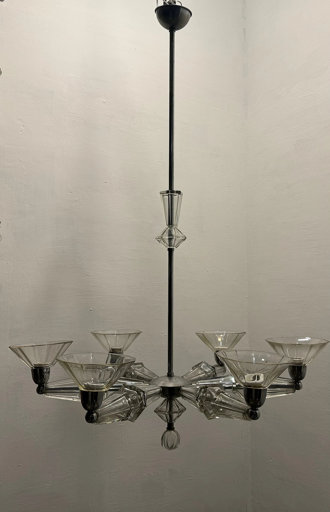 Art Deco Murano glass chandelier, 1940s 11