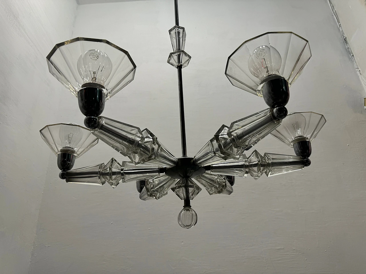 Art Deco Murano glass chandelier, 1940s 12