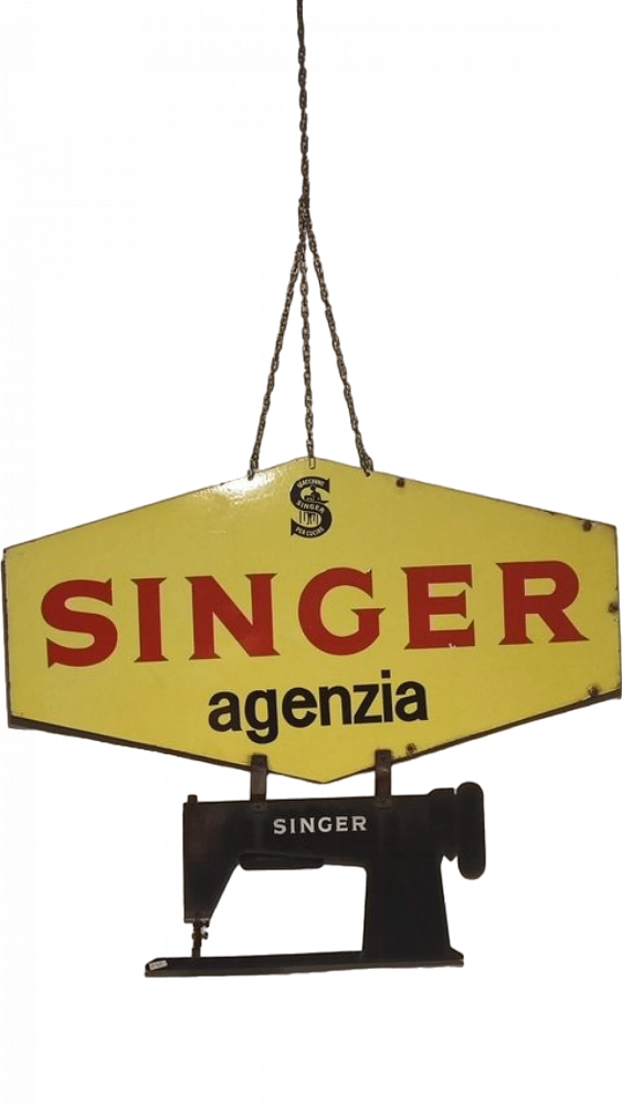 Insegna Singer in metallo, anni '50 6