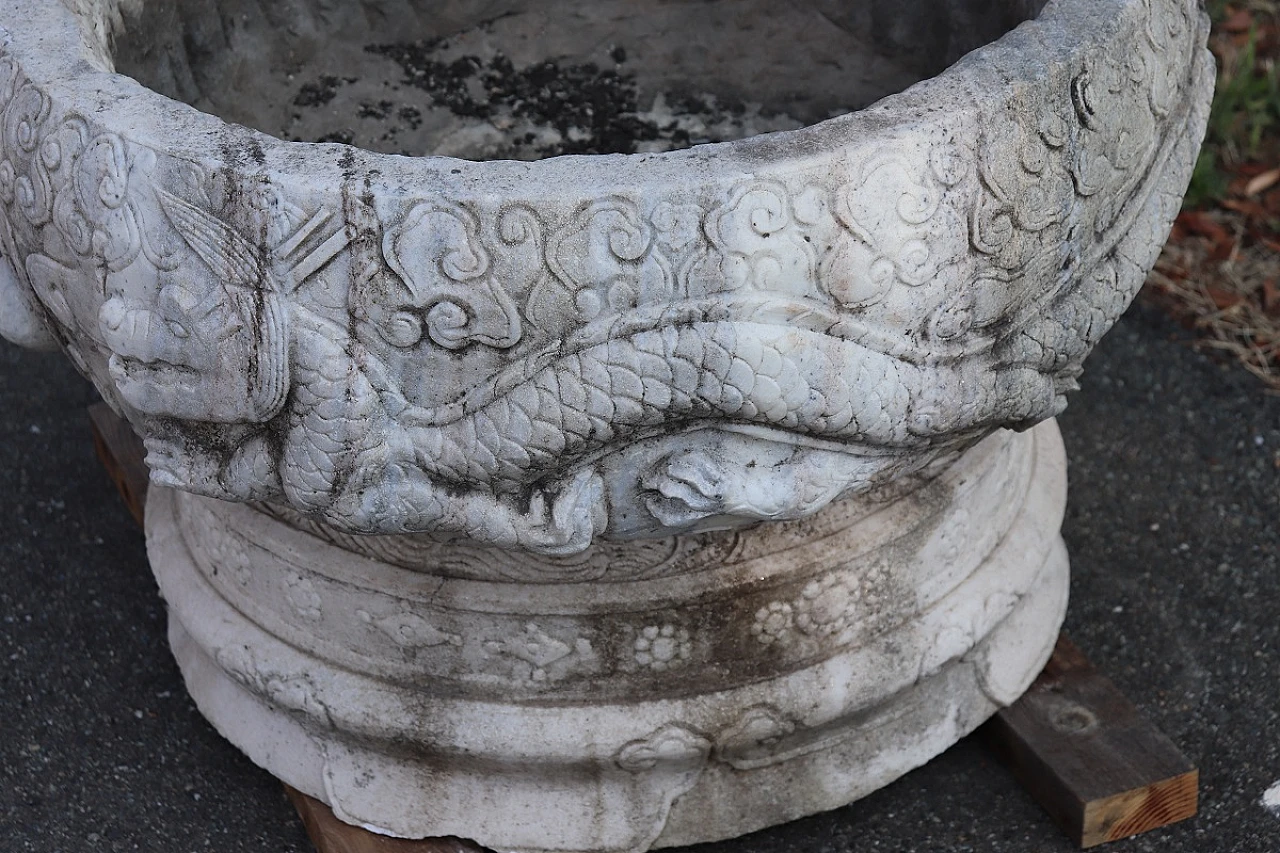 Pair of marble outdoor vases, 1980s 5