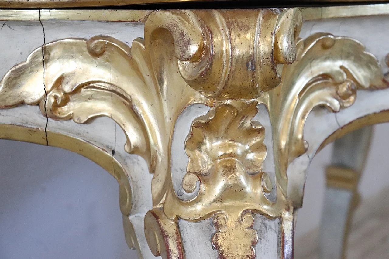 Lacquered and gilded wooden console table, 1980s 12