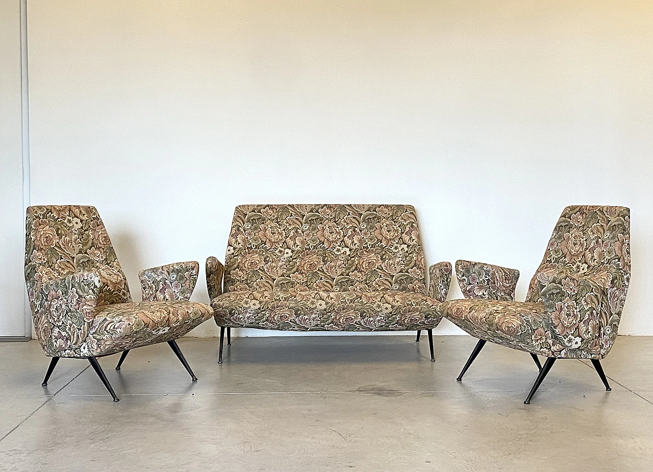 Pair of armchairs and sofa by Nino Zoncada, 1950s 4