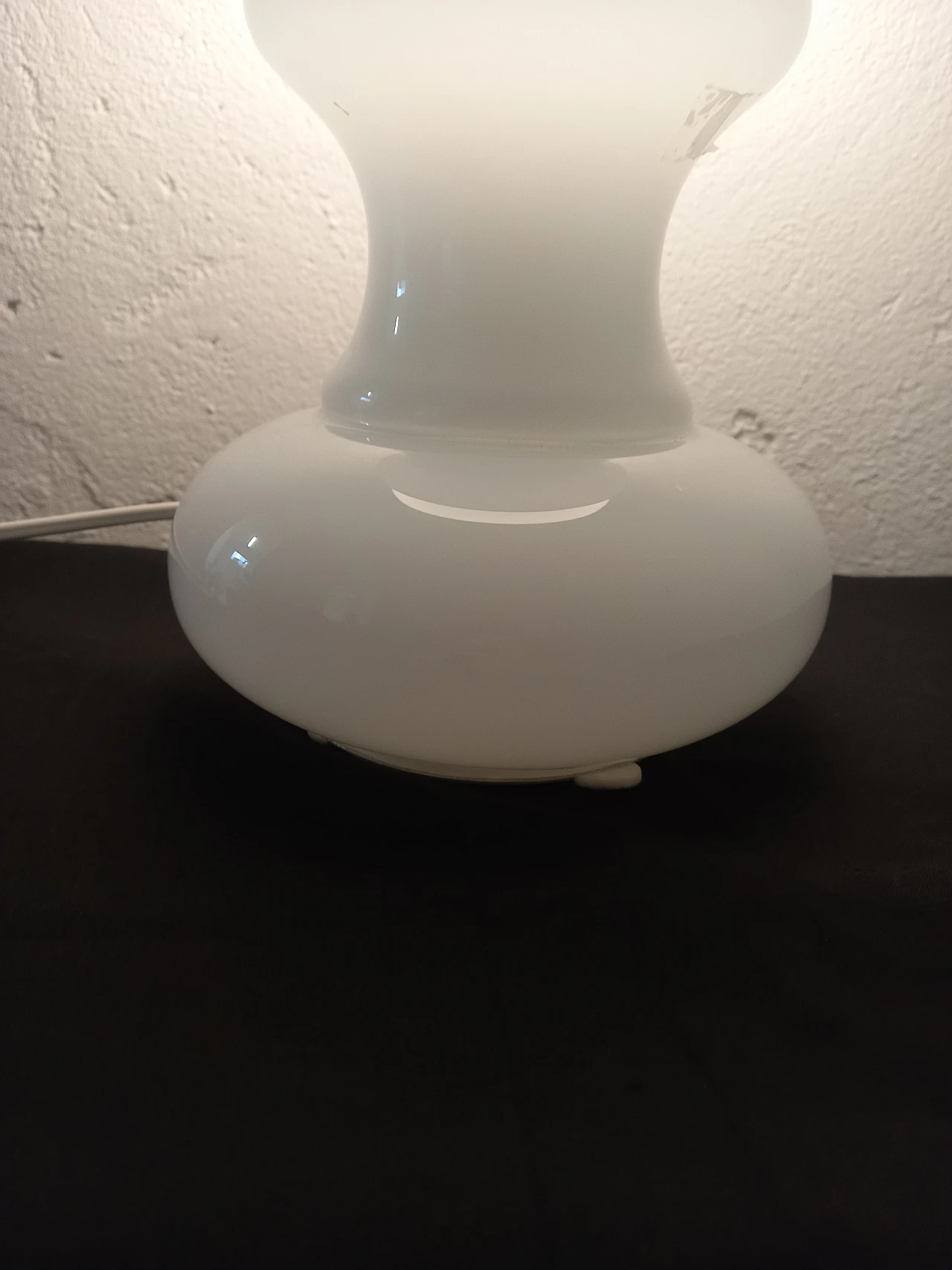 Opaline glass table lamp, 1970s 4