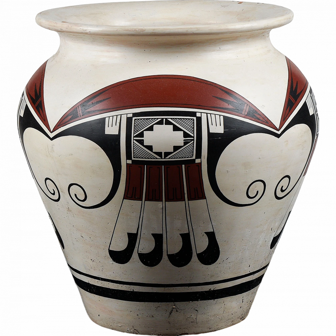 Painted terracotta vase with graphic decorations, 1980s 9