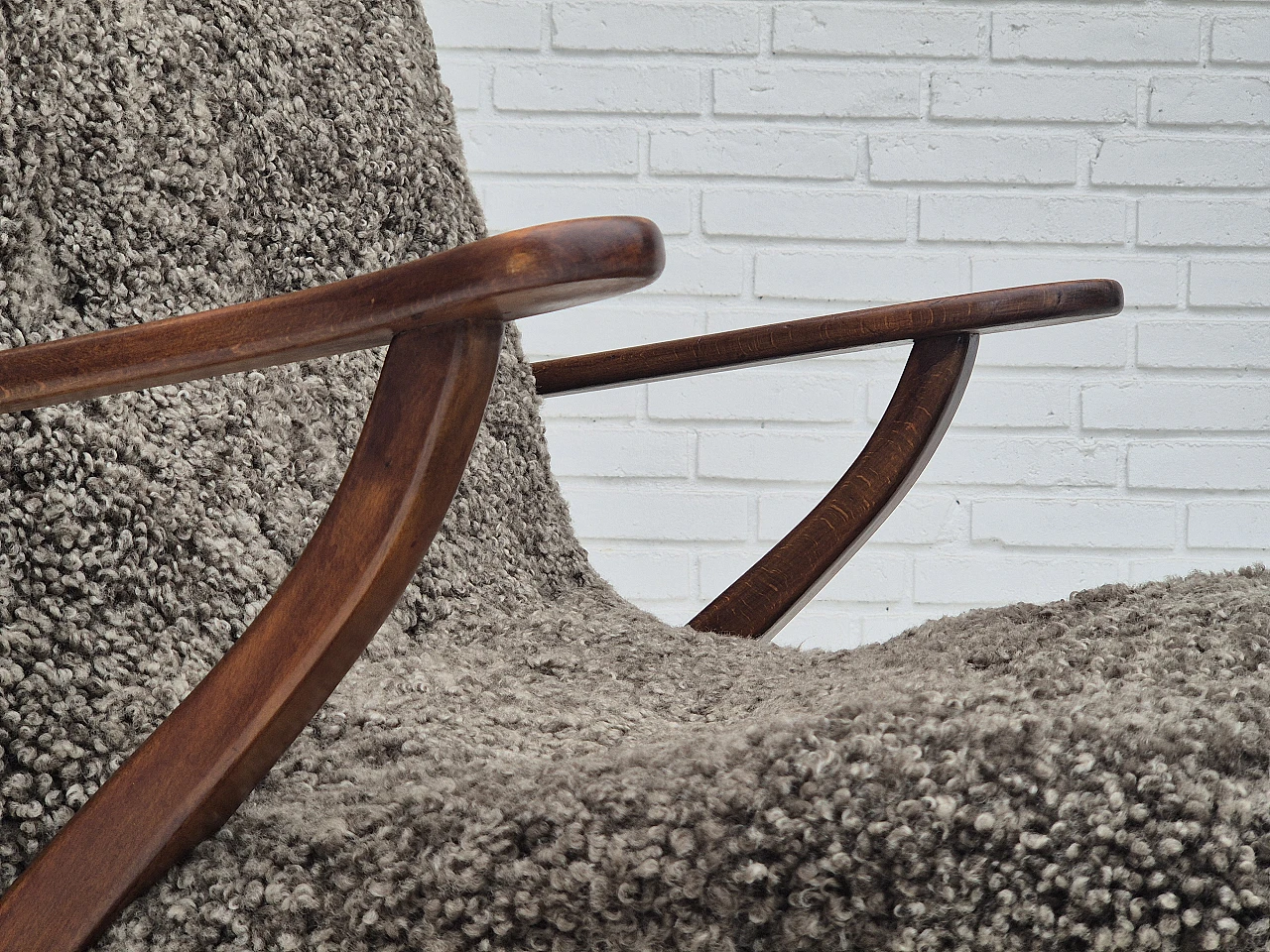 Danish sheepskin and beechwood armchair, 1960s 5