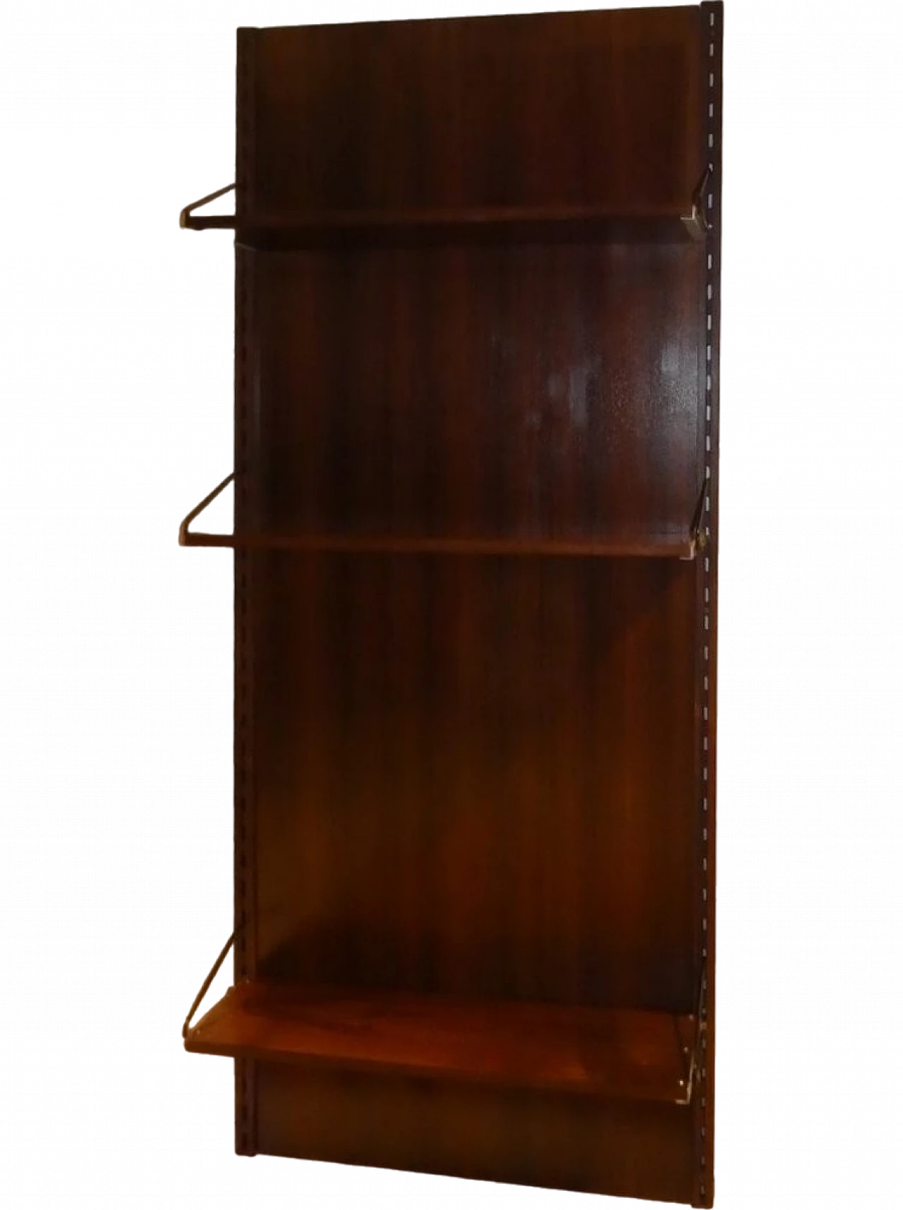 Danish teak and steel wall bookcase, 1960s 20