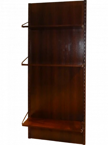 Danish teak and steel wall bookcase, 1960s