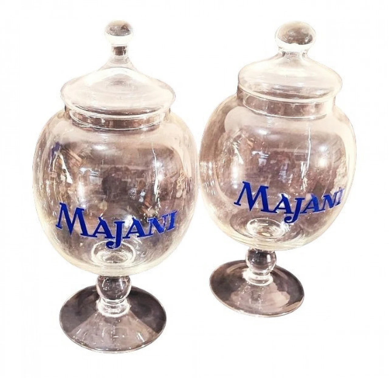 Pair of Majani lidded glass vases, 1950s 5